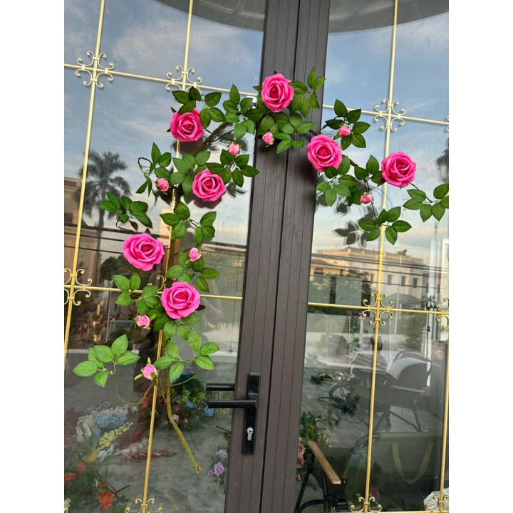 Dây hoa hồng leo giả KT 150cm_ dây hồng